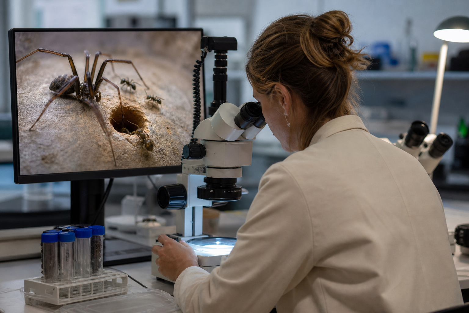 Editorial illustration for "Government Should Fund Research on Novel Spider Hunting Mechanisms"