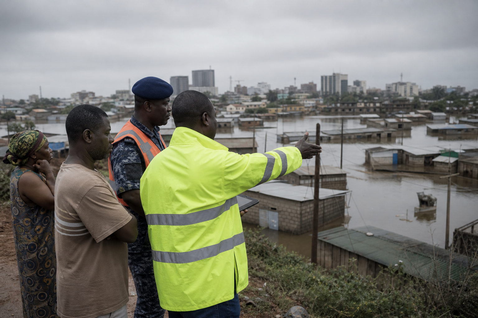 Editorial illustration for "Governments Should Mandate Relocation From Urban Flood Zones"
