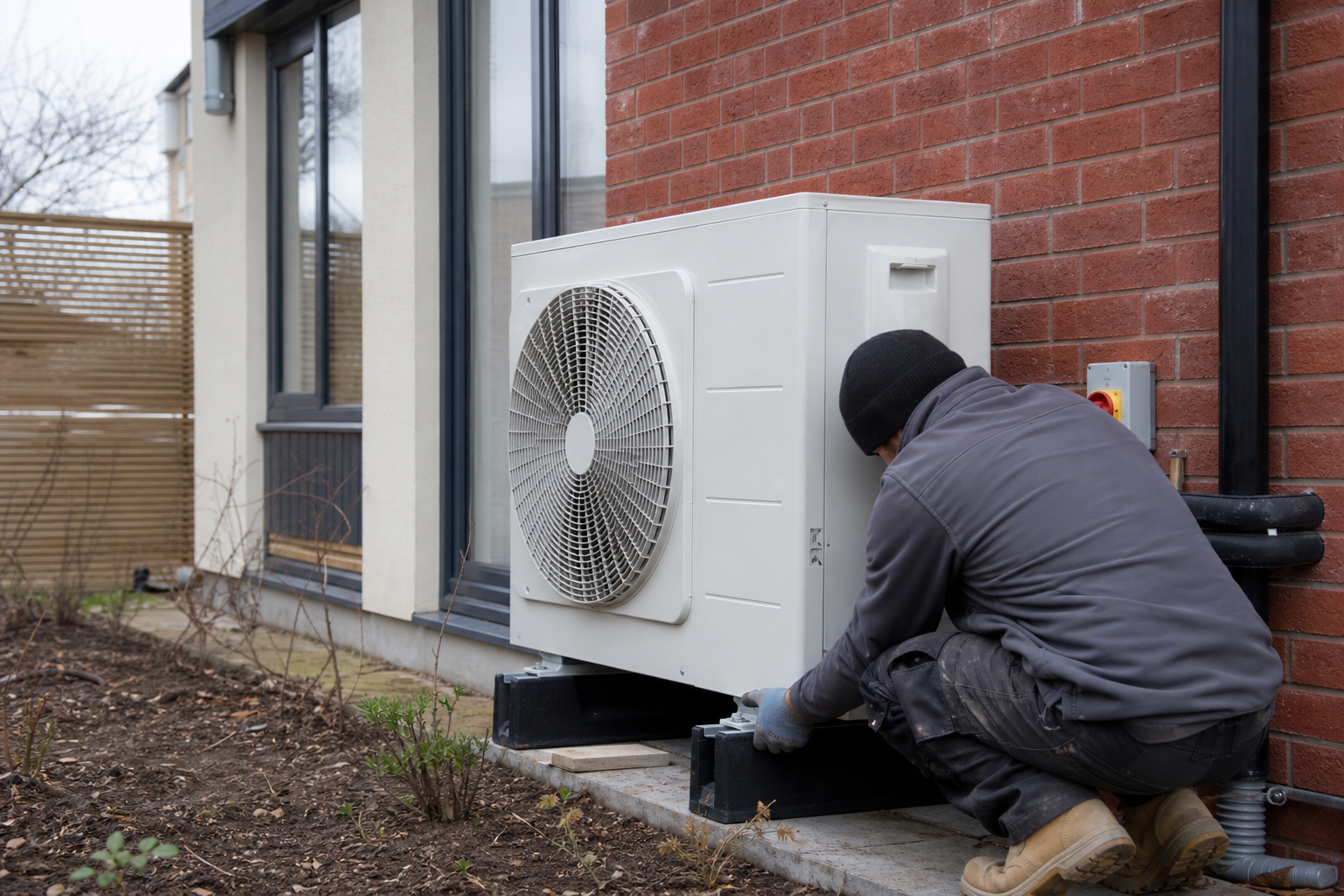 Editorial illustration for "Governments Should Subsidize Residential Heat Pumps to Keep Decarbonization Moving"