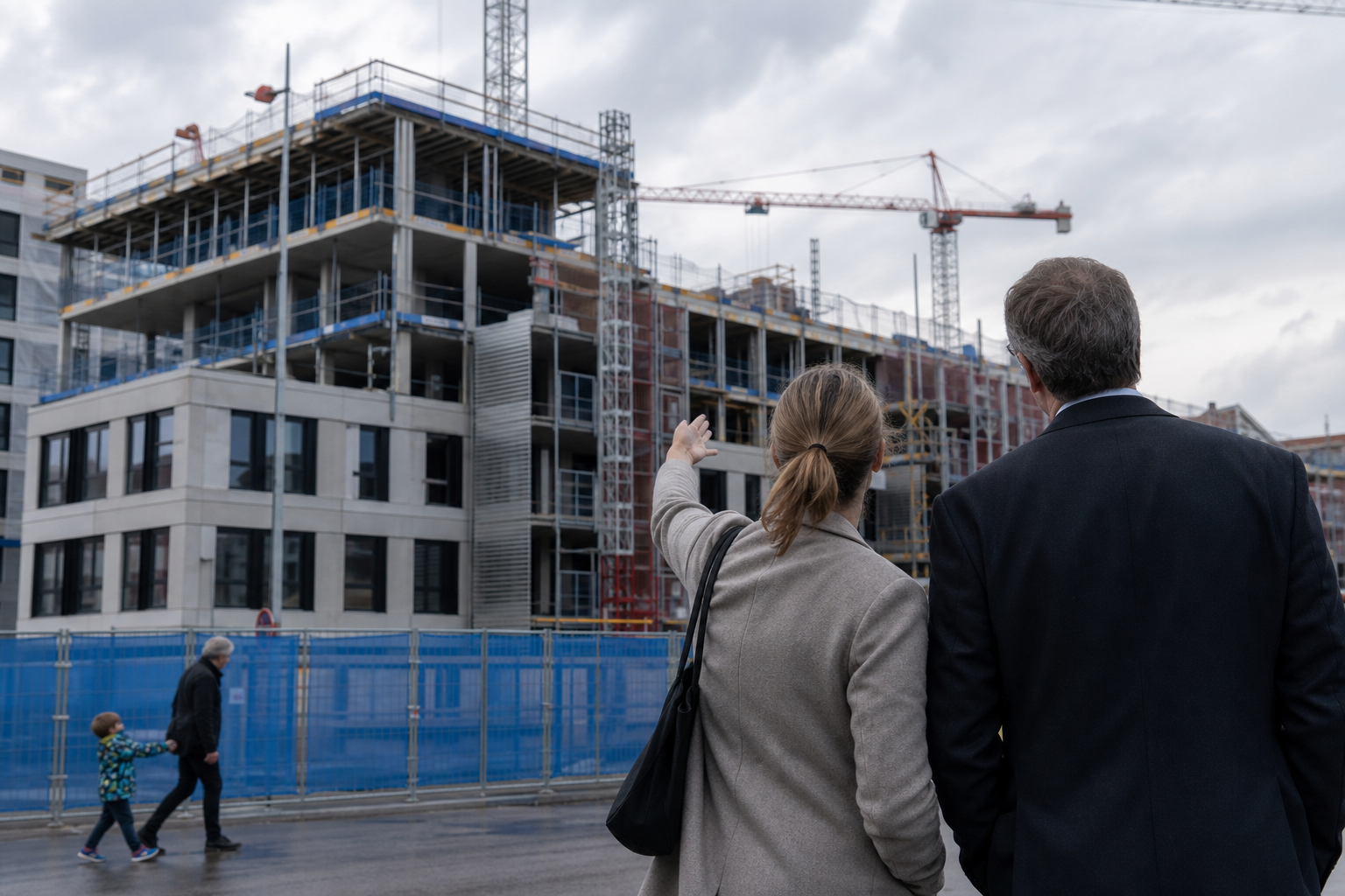 Editorial illustration for "Housing Supply Matters but Supply-First Politics Is a Developer Gift"