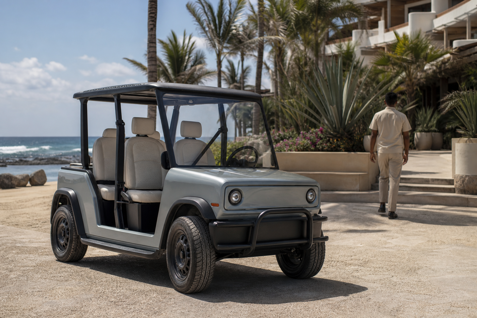 Editorial illustration for "Luxury Resort EV Startups Can Work If They Stay Niche"