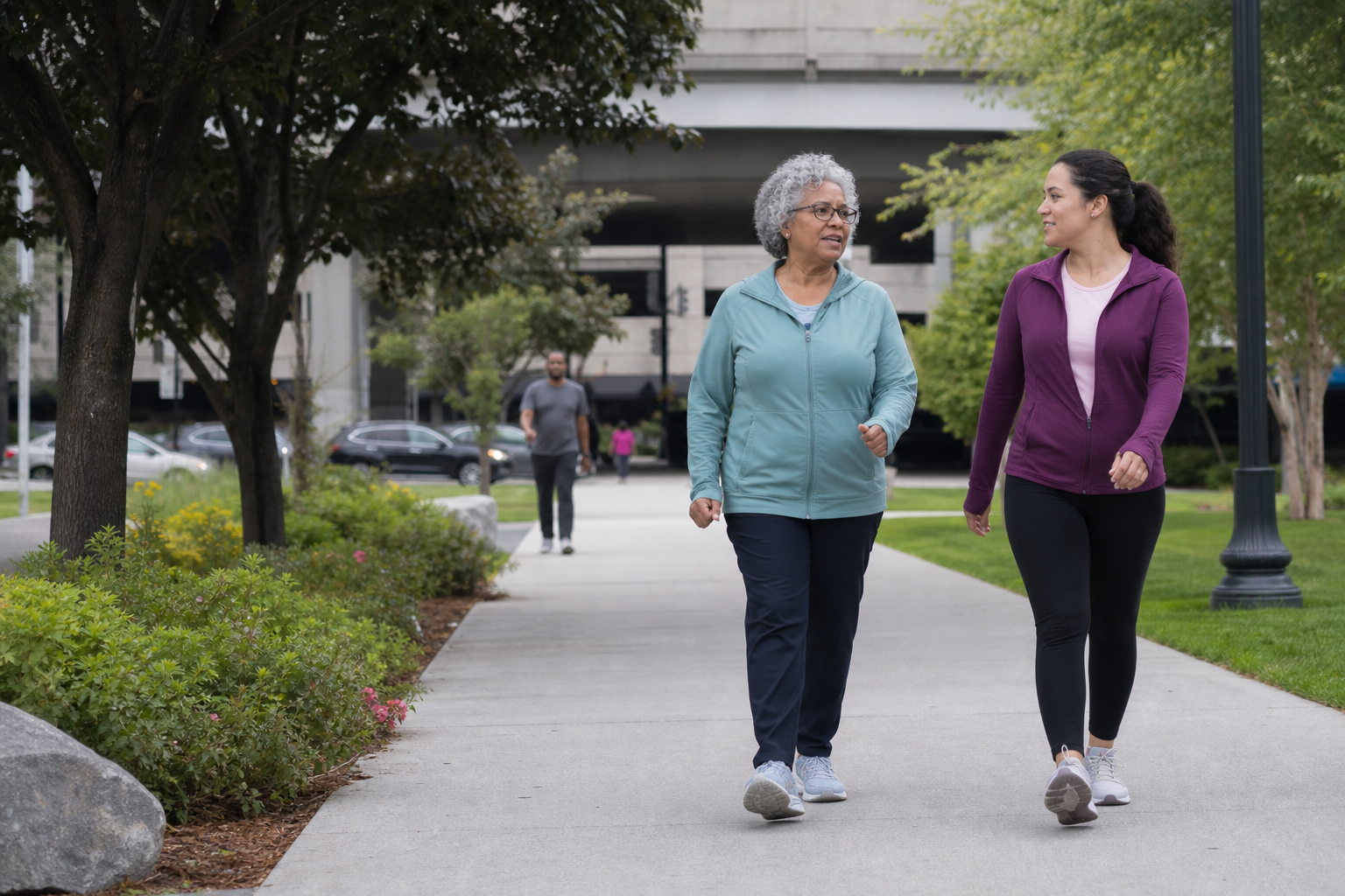 Editorial illustration for "Public health should promote daily walking with equity safeguards"