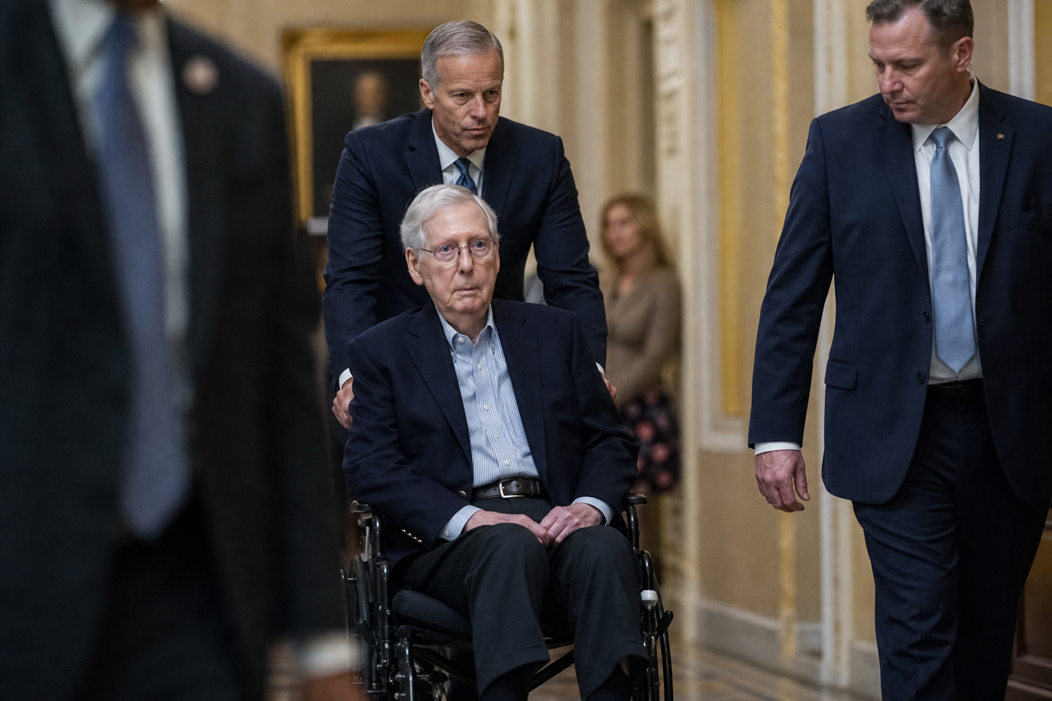 Editorial illustration for "Senators Over 75 Should Face Routine Fitness Evaluations"