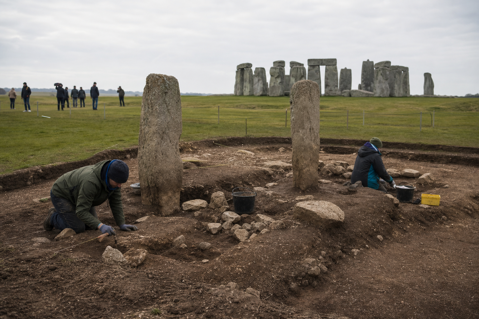 Editorial illustration for "Stonehenge Funding Should Follow Archaeology Not Monument Size"