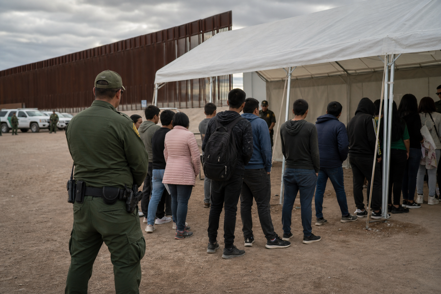 Editorial illustration for "Trump Should Have Had Authority to Restrict Border Asylum Processing"
