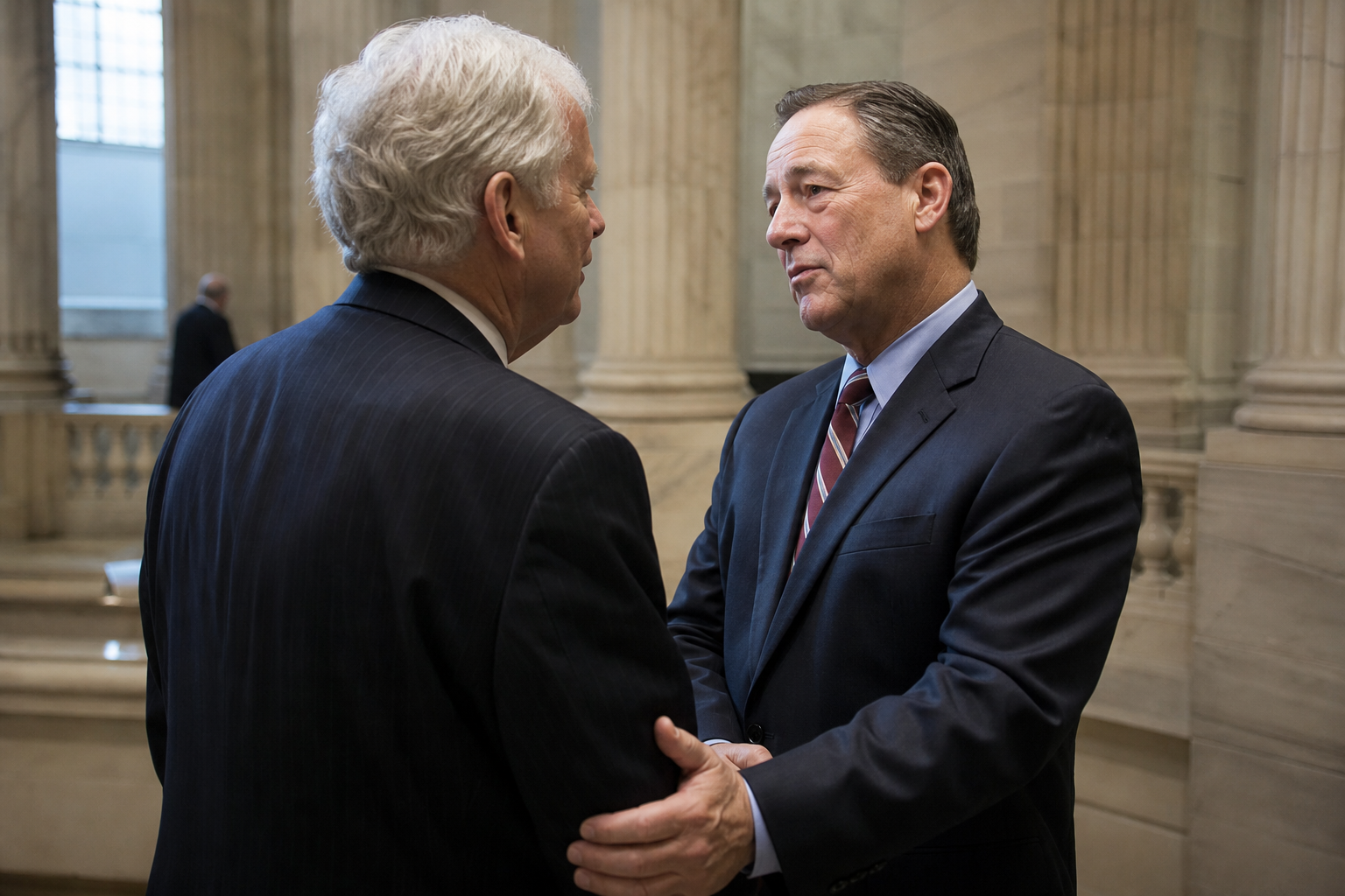 Editorial illustration for "Why Post-Service Lawmaker Friendships Deserve Public Discussion"